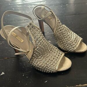 Light gold metallic 4 inch heels